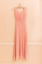 Vintage pink crepe sleeveless 30s/40s dress