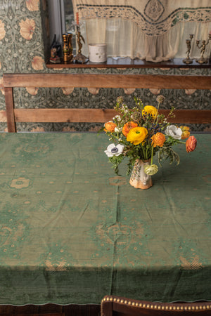 Cotton green lace tablecloth