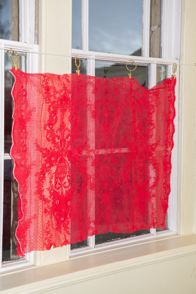 Red Lace Panel Sample