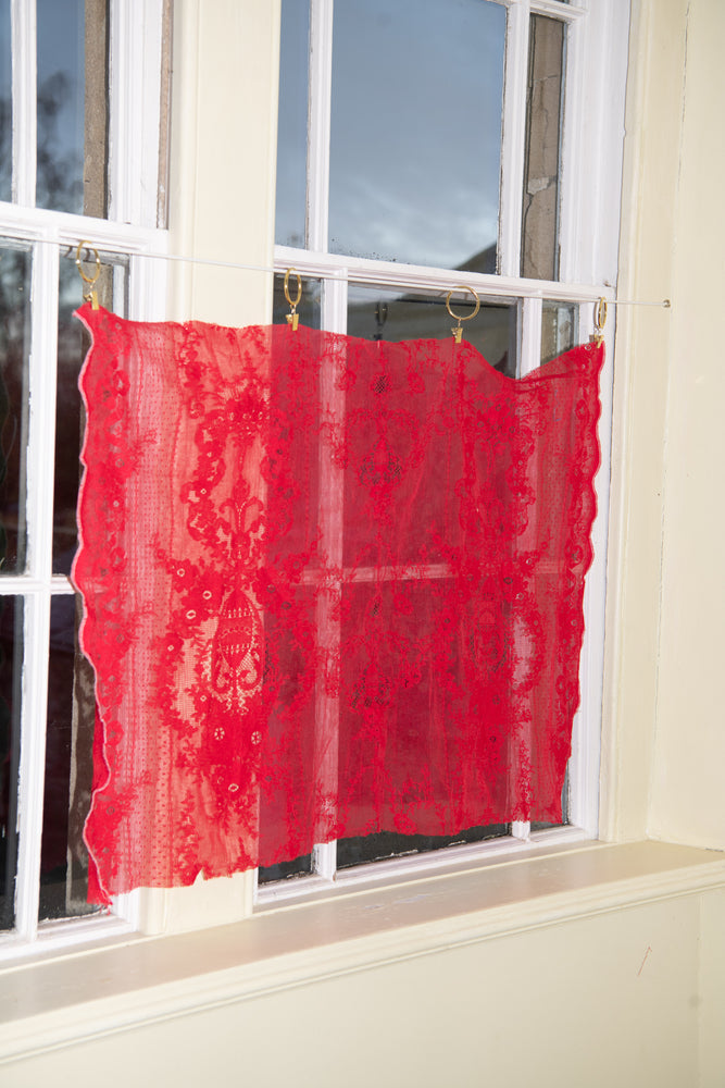 Red Lace Panel Sample