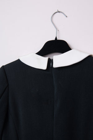 Black Midi Dress with white collar