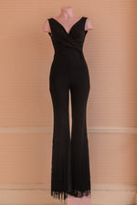 Vintage black moschino catsuit with fringe