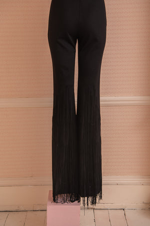 Vintage black moschino catsuit with fringe