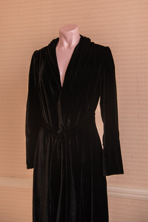 Beatrix black silk dressing gown